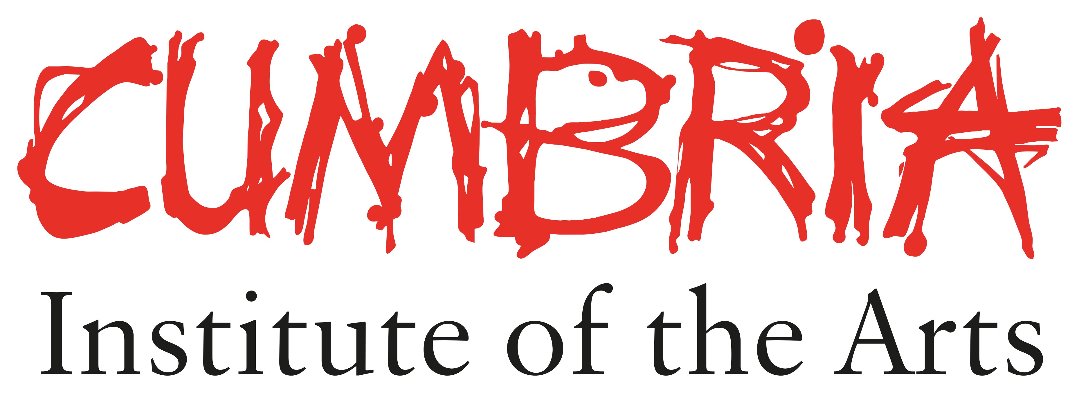 Who designed the iconic red Cumbria Institute of the Arts logo? name