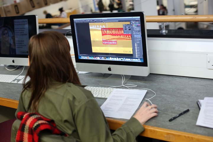 Graphic Design student working on a brief